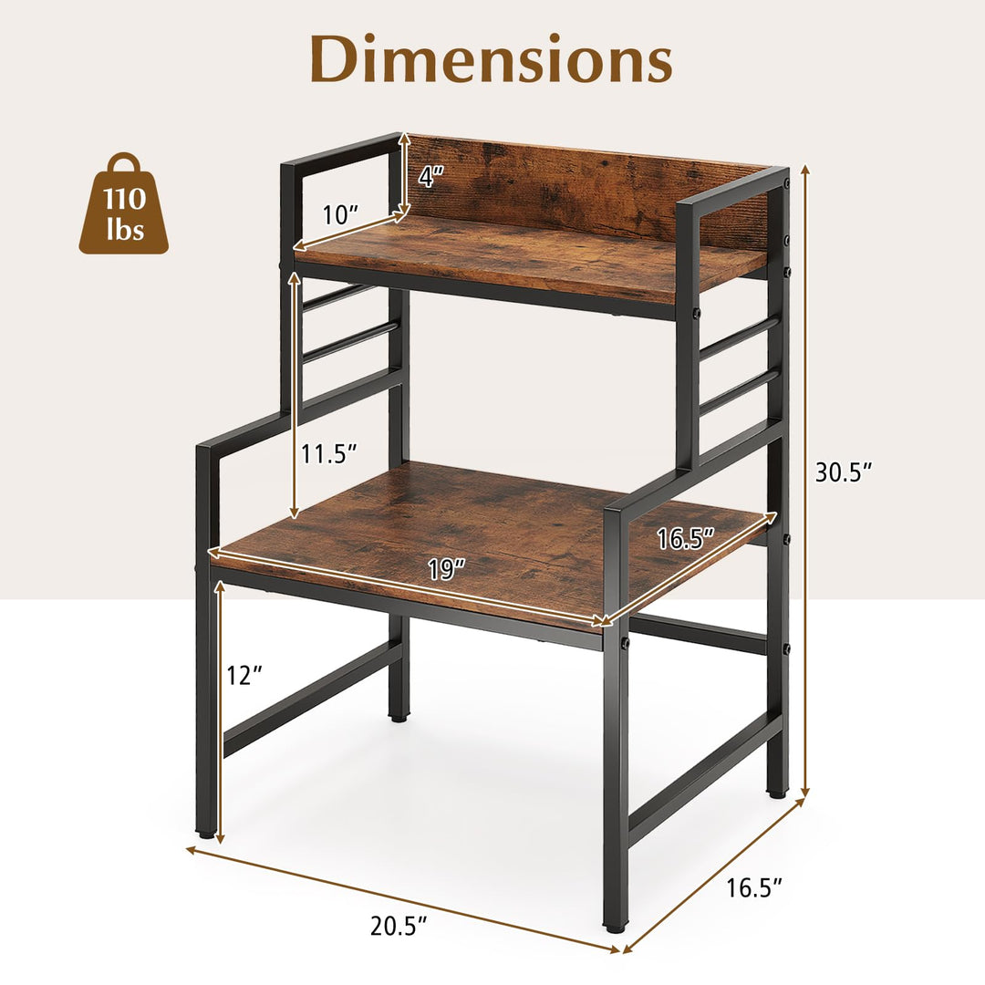 Giantex 3-Tier Microwave Stand, Space-Saving Microwave Oven Rack with 2 Open Shelves &amp; Heavy-Duty Metal Frame