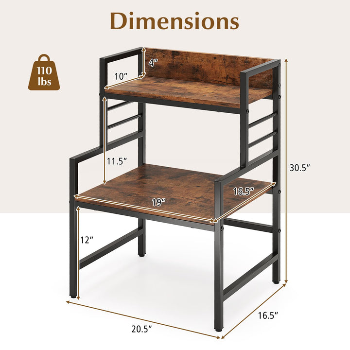 Giantex 3-Tier Microwave Stand, Space-Saving Microwave Oven Rack with 2 Open Shelves &amp; Heavy-Duty Metal Frame