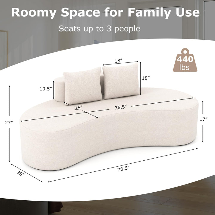 Giantex 78.5" Sofa Couch, Upholstered Loveseat