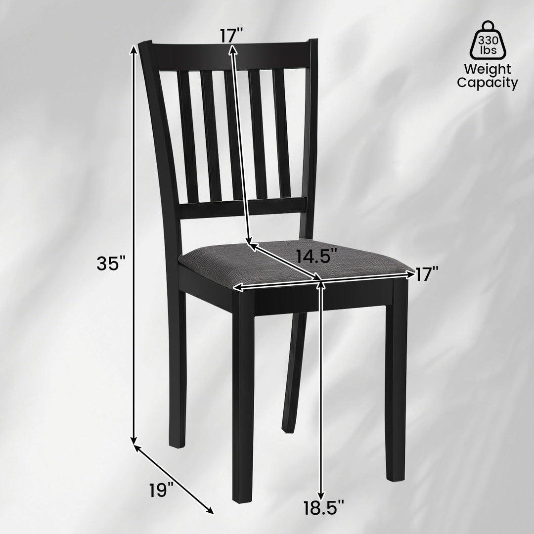 Giantex Modern Farmhouse Wood Slat-Back Kitchen Chairs w/Padded Seat (2/4)