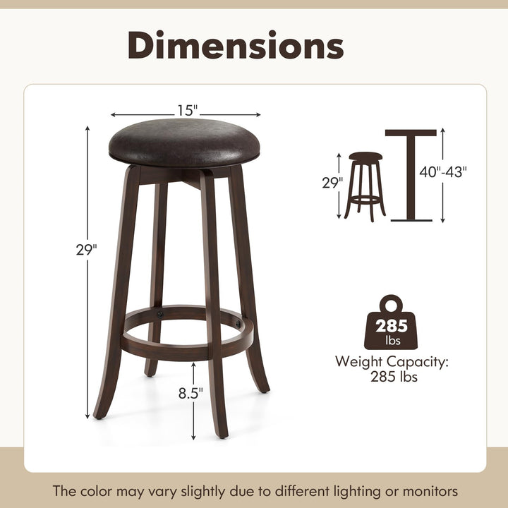 Giantex Bar Stools Set， 29"/ 24"  Bar Height Bar Stools w/ 360° Swivel Round Seat &amp; Footrest