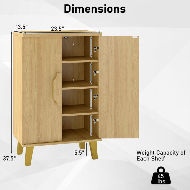 Giantex Sideboard Buffet Cabinet, Kitchen Storage Cabinet with Double Doors &amp; Removable Shelves (Natural Oak,1)