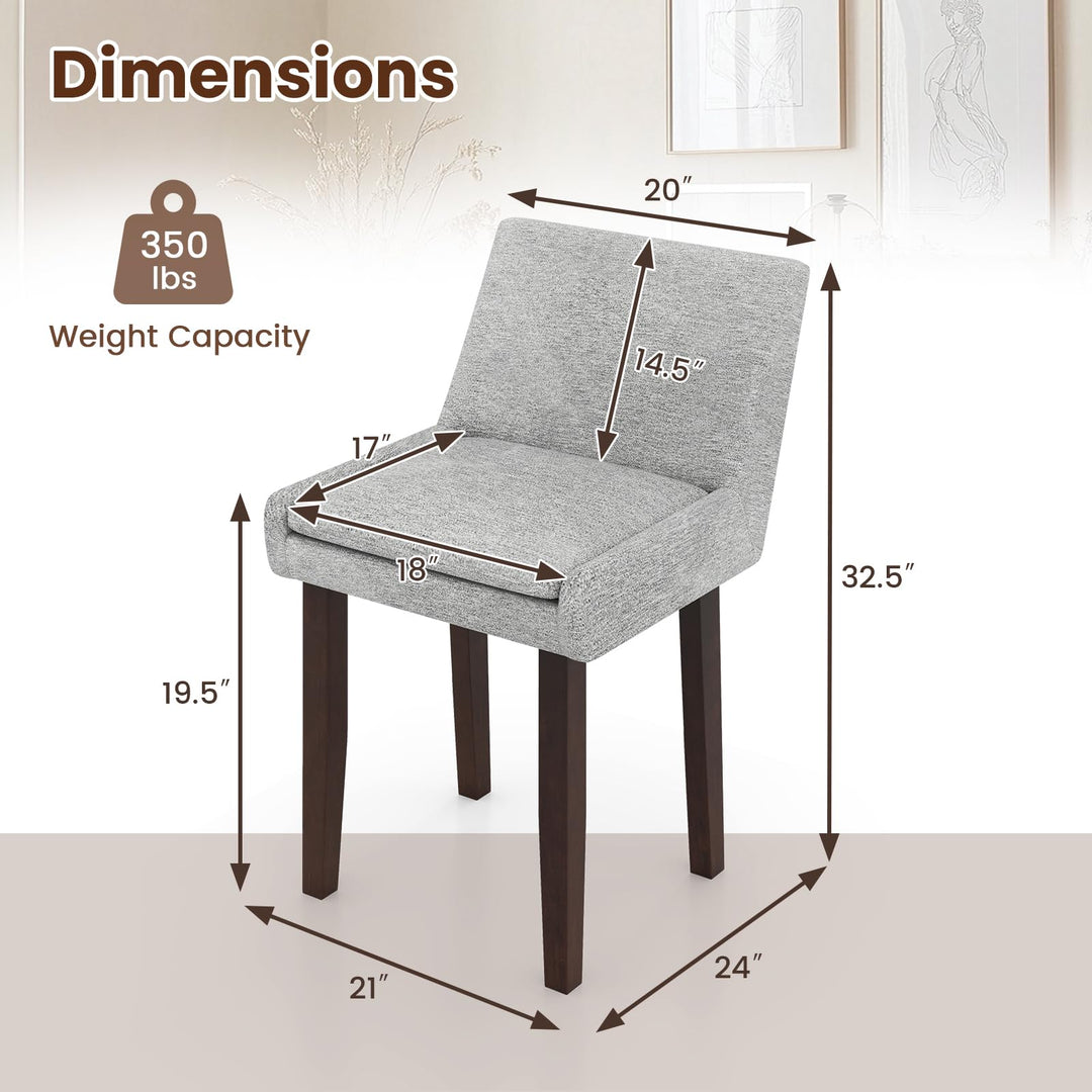 Giantex Linen Upholstered Accent Chairs w/Mid Back &amp; Cushioned Seat