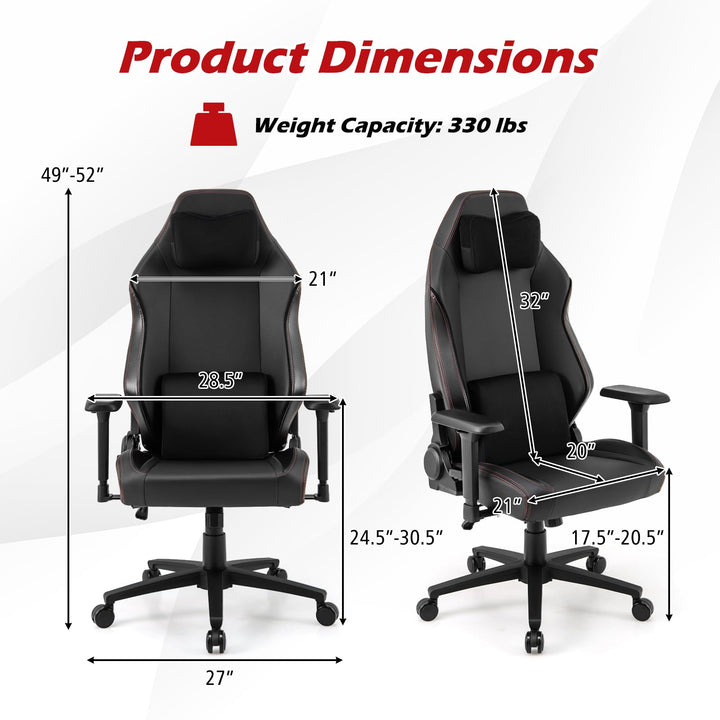 Giantex Gaming Chair Video Game Chair with Magnetic Headrest &amp; Lumbar Support