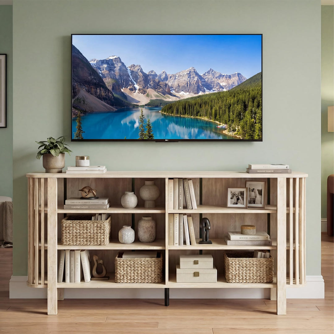Giantex 59" TV Stand for TVs Up to 55 Inches | Modern Entertainment Center with Adjustable Shelves