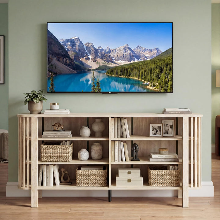 Giantex 59" TV Stand for TVs Up to 55 Inches | Modern Entertainment Center with Adjustable Shelves