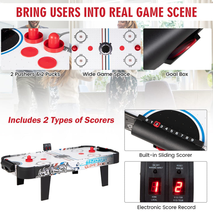Giantex 42" Air Hockey Table, with 2 Pucks, 2 Pushers, LED Electronic Scoring