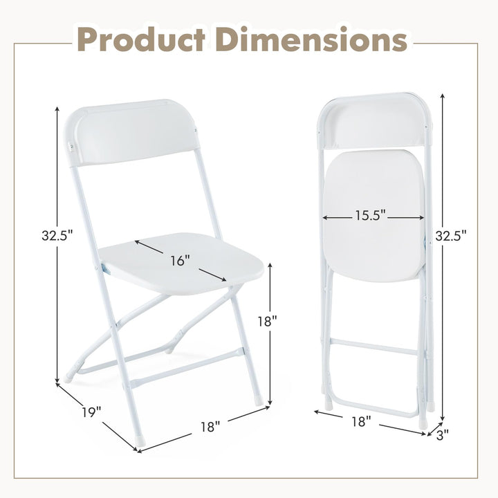 Giantex Folding Chair with Plastic Seat &amp; Back, Heavy-Duty Metal Frame