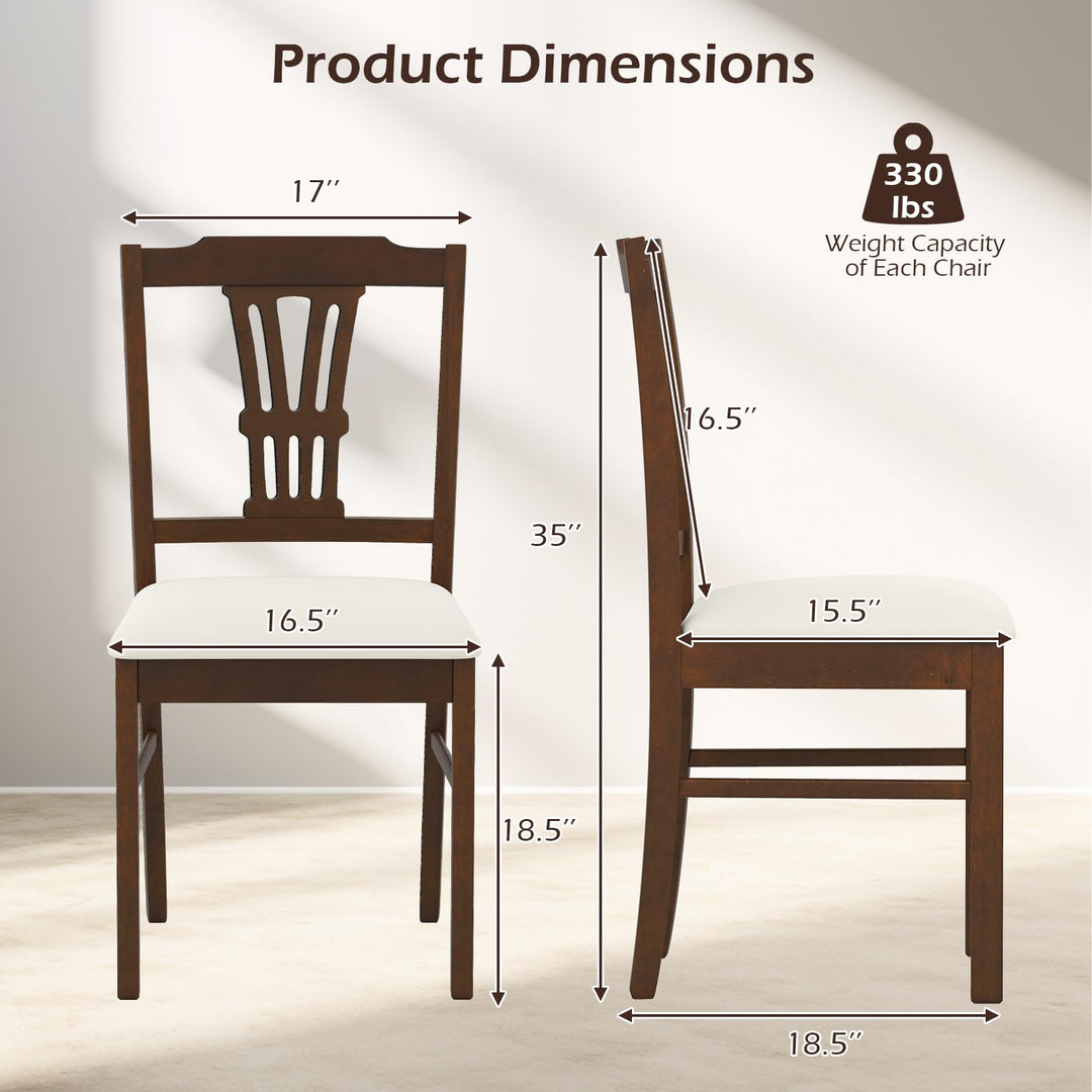 Giantex Wooden Dining Chairs Set of 2/4 Upholstered Kitchen Chairs