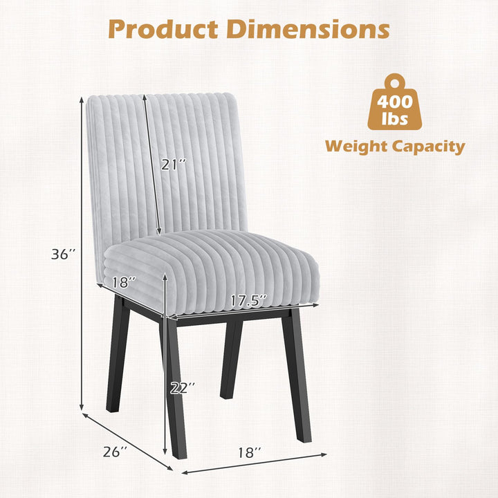 Giantex Fabric Upholstered Channel Tufted Kitchen Chair w/ 6" Thick Padded Seat &amp; Backrest