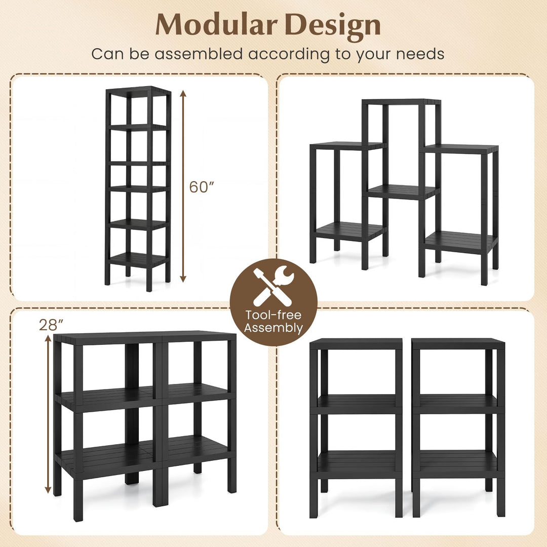 Giantex 6-Tier Plastic Modular Storage Shelves