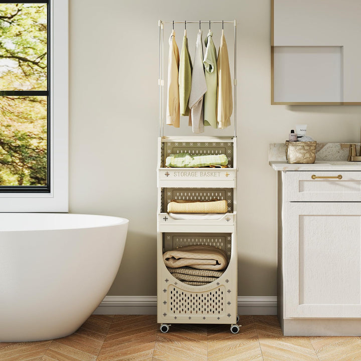 Giantex 4-Tier Laundry Cart with Hanging Rack