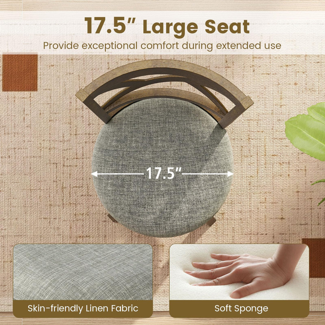 Giantex Wood Swivel Bar Stools Set of 2/4 with Backrests and Wood Frame