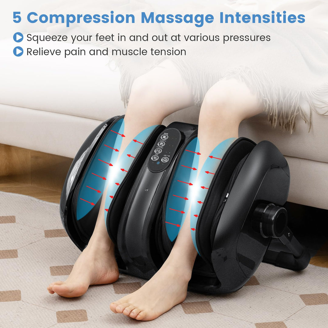 Giantex Portable Electric Foot Massager with Heat Therapy, Multi-Level Intensity Foot Massage