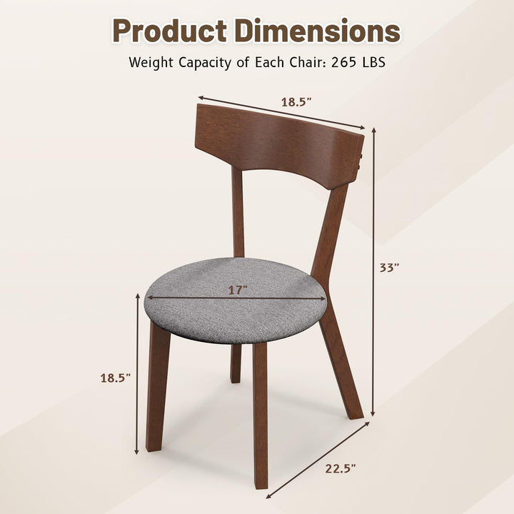 Giantex Wooden Dining Chairs, Solid Wood Kitchen Chairs w/Curved Back &amp; Cushioned Seat