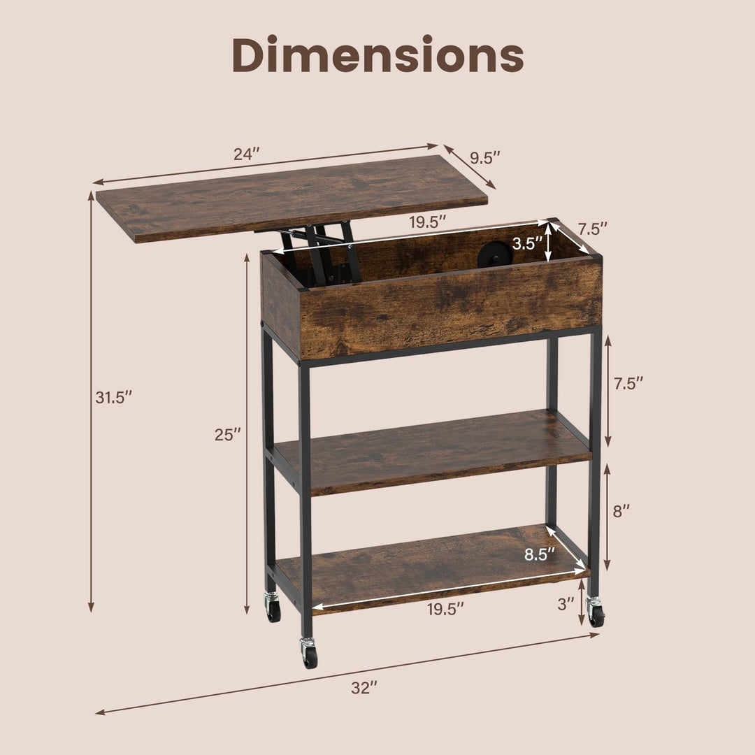 Giantex End Table with Charging Station - Lift Top Narrow Side Table (1/2)