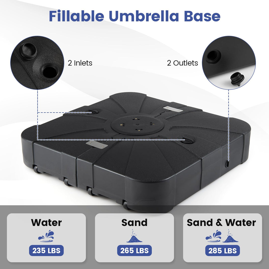 Giantex 285 lbs Cantilever Umbrella Base Sand &amp; Water Fillable
