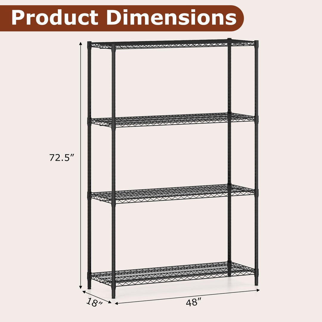 Giantex 4-Tier Metal Storage Shelving Unit with V-Shaped Wire Rack