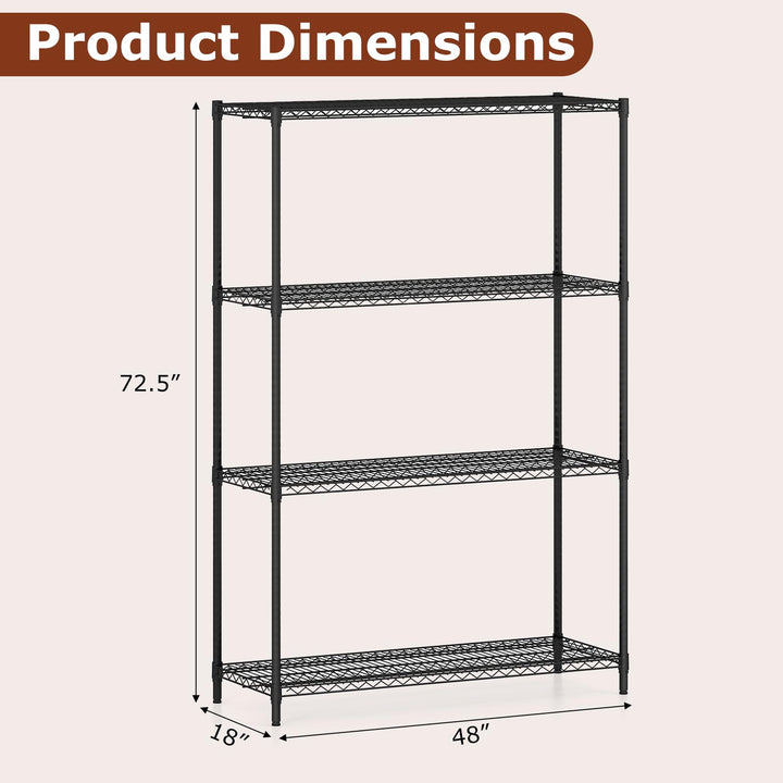 Giantex 4-Tier Metal Storage Shelving Unit with V-Shaped Wire Rack