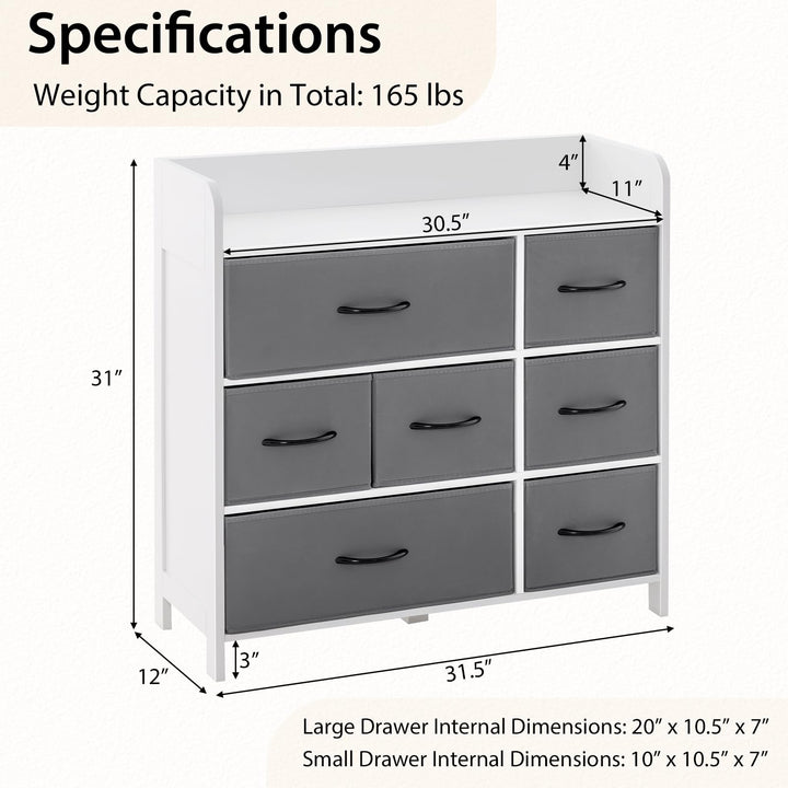 Giantex Storage Cabinet with 7 Drawers &amp; Open Shelf, Chest of Drawers, Console Table