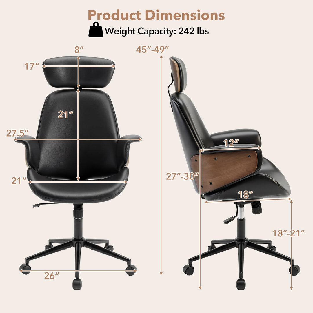 Giantex Ergonomic High Back Faux Leather Executive Chair with Headrest