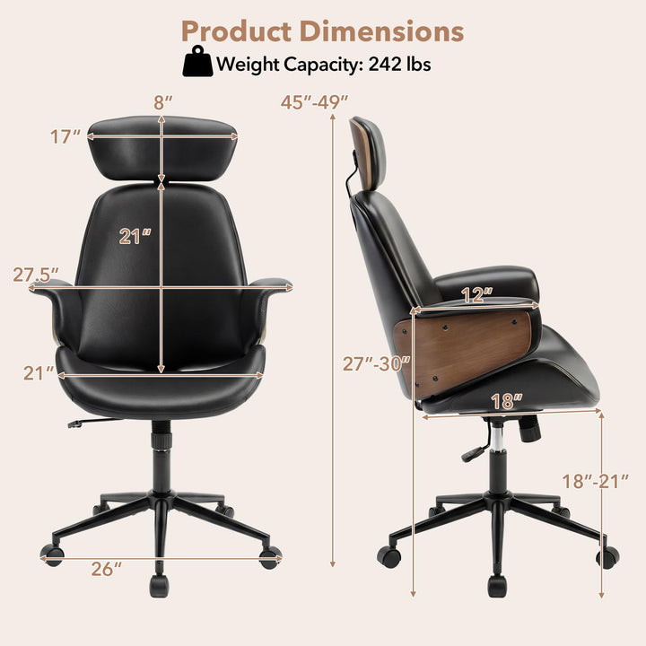 Giantex Ergonomic High Back Faux Leather Executive Chair with Headrest