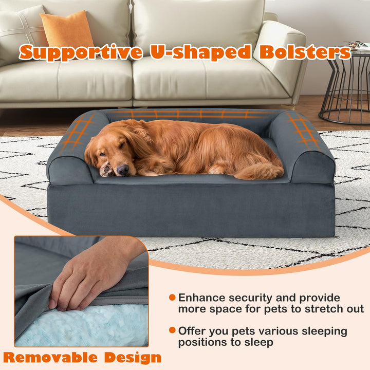 Giantex Dog Bed for Large Dogs, 40" L Memory Foam Dog Sofa Bed with Washable Cover
