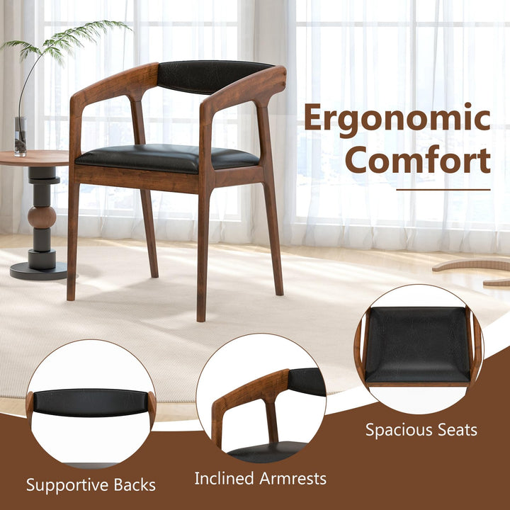 Giantex Modern Accent Chair - PU Leather Upholstered Armchairs w/Cozy Backrest &amp; Padded Seat Cushion