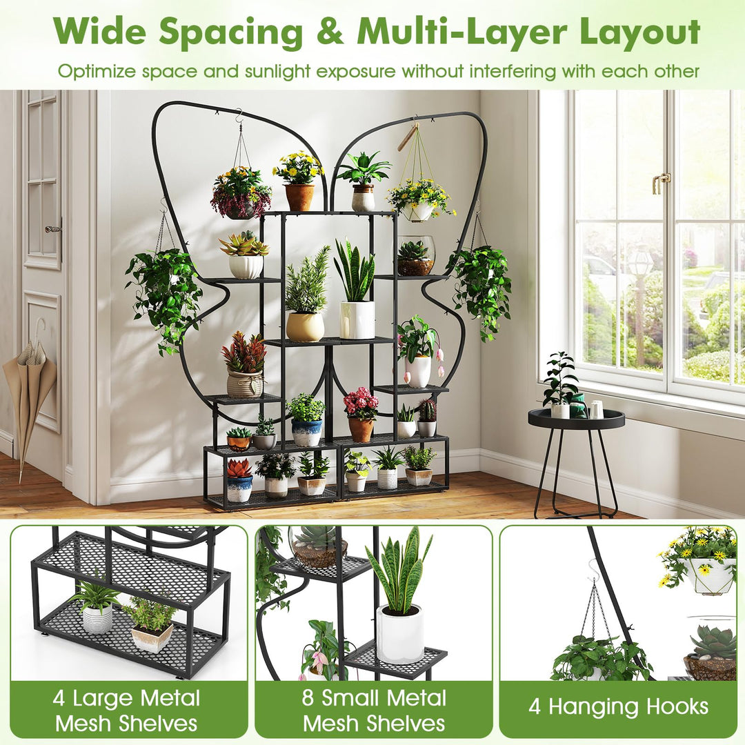 Giantex 2 Pack 6-Tier Butterfly-Shaped Plant Stand Indoor