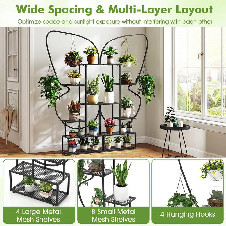 Giantex 2 Pack 6-Tier Butterfly-Shaped Plant Stand Indoor