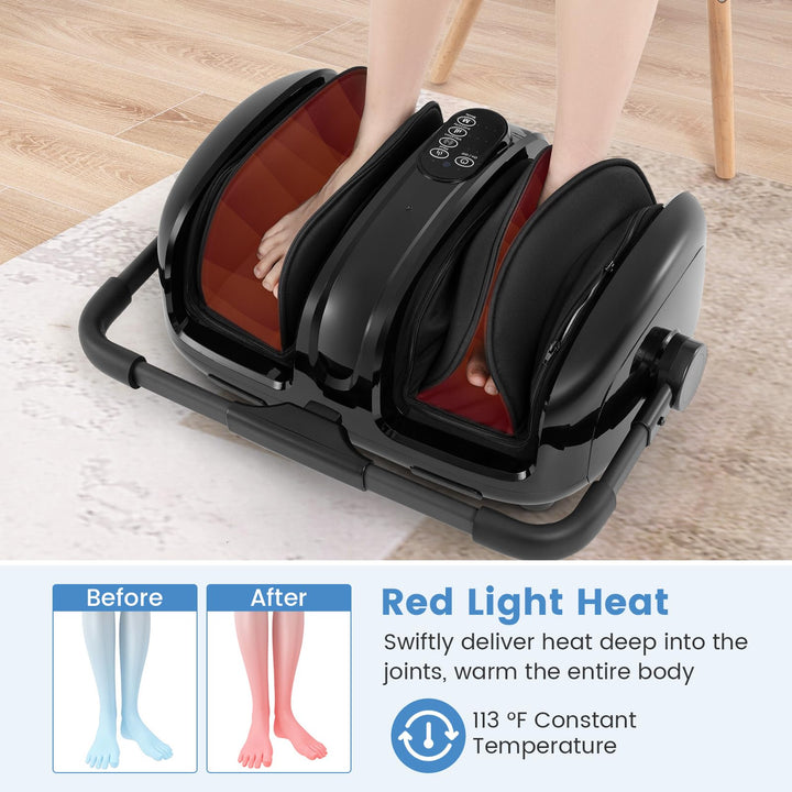 Giantex Portable Electric Foot Massager with Heat Therapy, Multi-Level Intensity Foot Massage