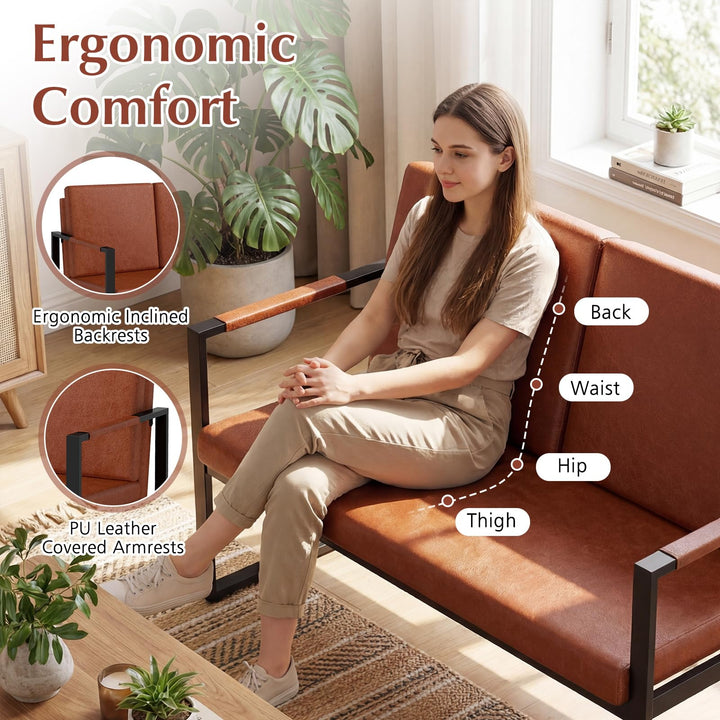 Giantex Modern Loveseat Sofa 2 Seater Small Couch