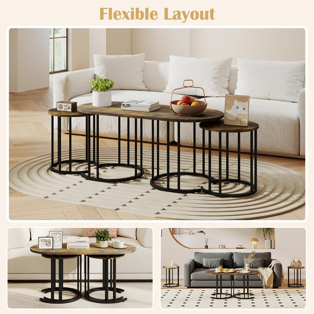 Giantex Nesting Coffee Table Set of 3