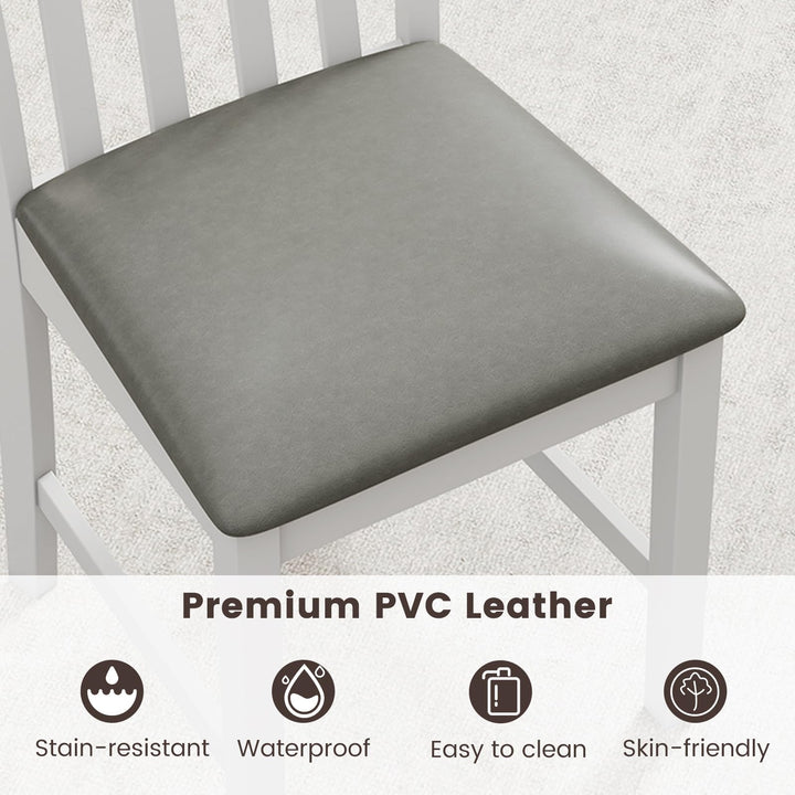 Giantex Wooden Dining Chairs Set of 2/4 Faux Leather Upholstered Kitchen Chair w/Rubber Wood Legs