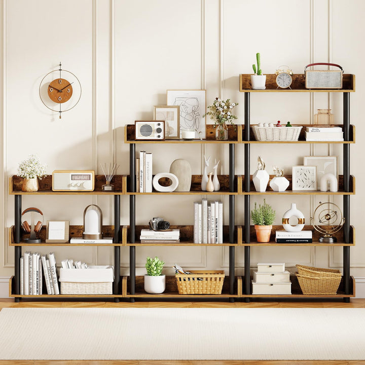 Giantex 4-Tier Freestanding Bookcase with Anti-Tipping Kit | 4 Shelf Bookcase for Living Room Bedroom Study