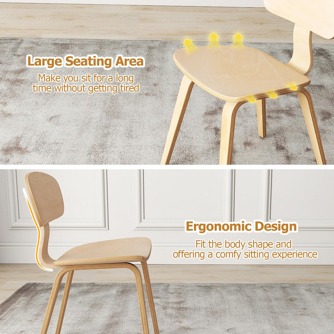 Giantex Modern Dining Chair Set of 2/4 with Wide Seat