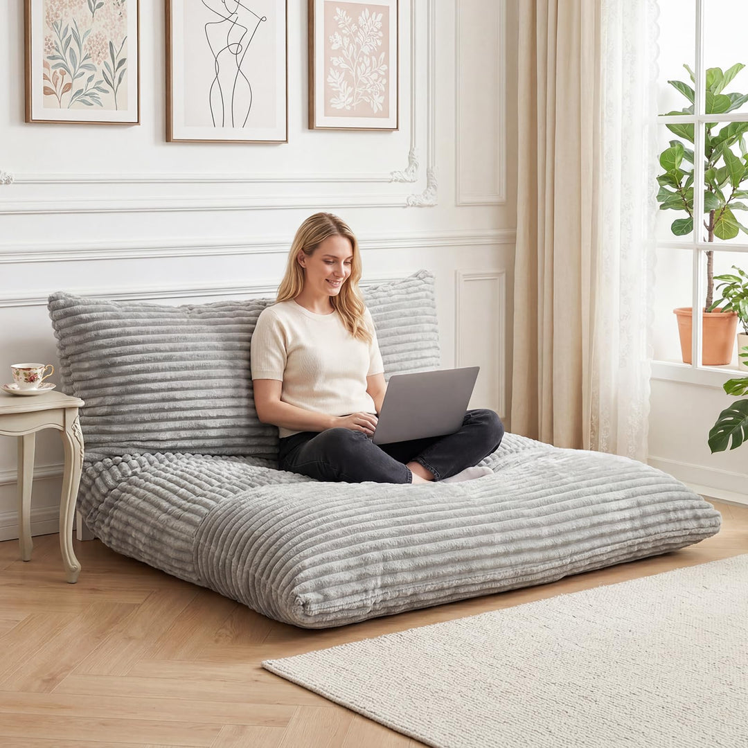 Giantex Bean Bag Chair for Adults | Stuffed Floor Sofa w/Machine-washable Corduroy Cover