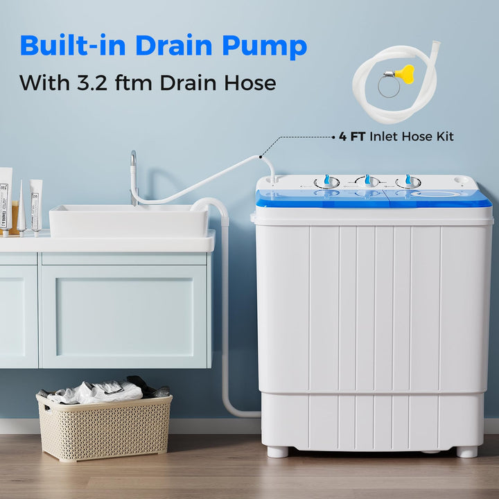 17.6 lbs Portable Washing Machine with Drain Pump