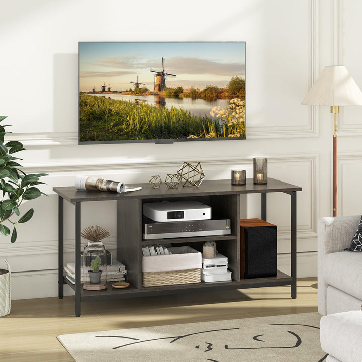 Giantex TV Stand for TV Up to 50” TVs, Entertainment Center with Charging Station, USB &amp; Type C Ports