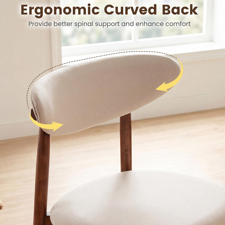 Giantex Modern Upholstered Wooden Dining Chairs with Fabric Padded Seat (2/4)