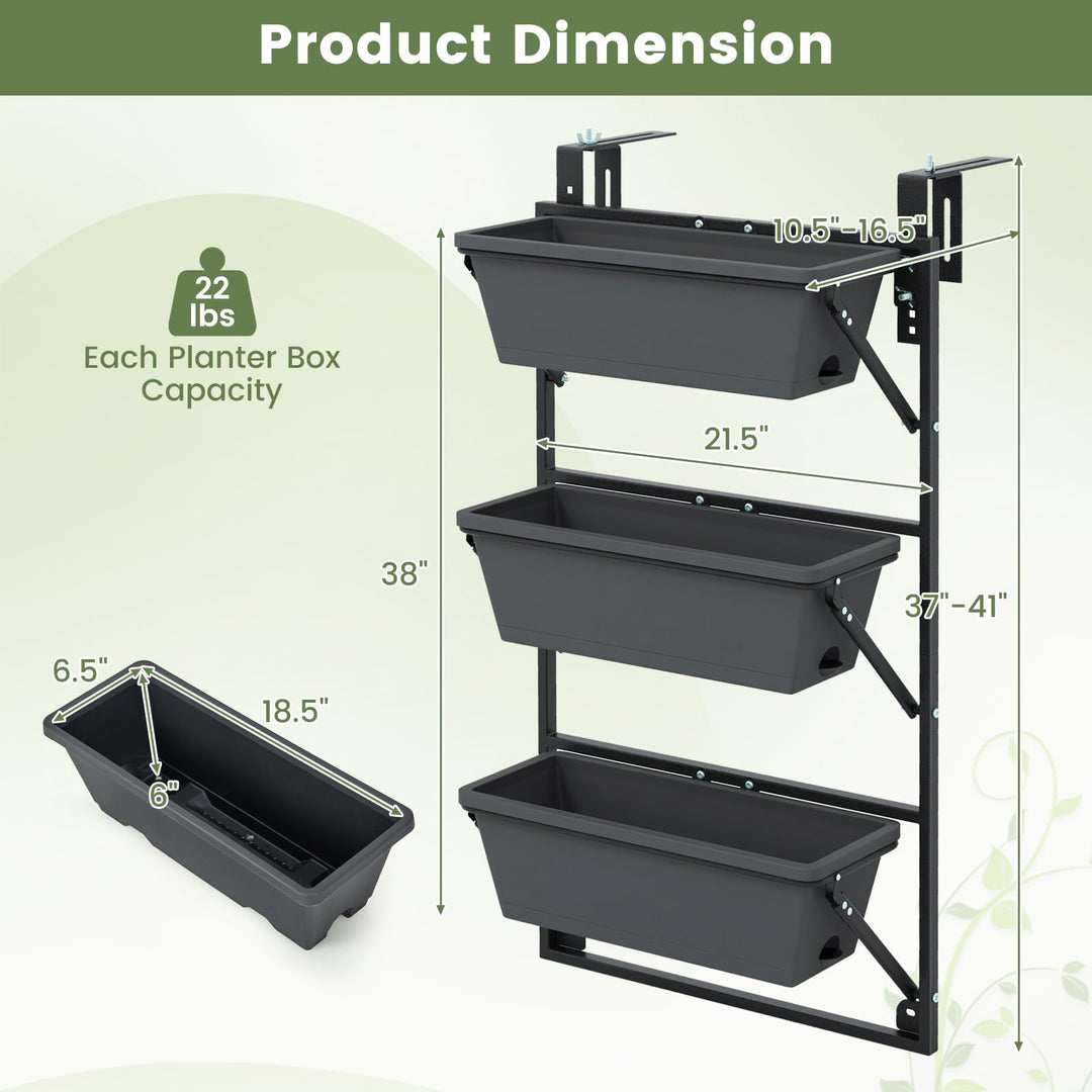 Giantex Vertical Raised Garden Bed, Hanging &amp; Wall-Mounted Planter Garden Boxes