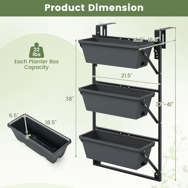 Giantex Vertical Raised Garden Bed, Hanging &amp; Wall-Mounted Planter Garden Boxes