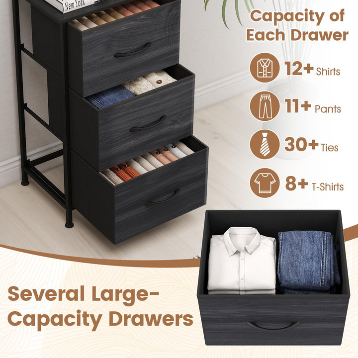 GIANTEX 3/4/5 Drawers Dresser Nightstand with Heavy-Duty Metal Frame (1/2)