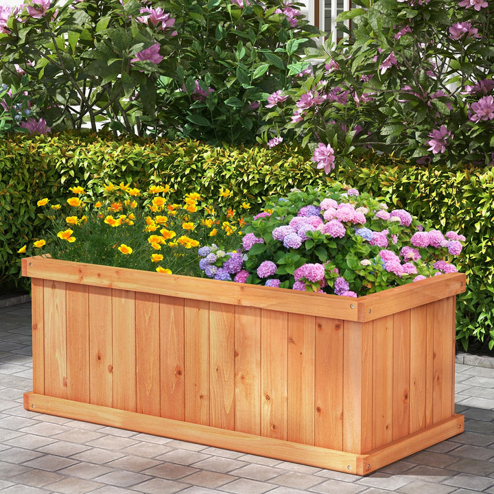 Giantex Raised Garden Bed | 31”x14”x12” Wooden Planter Box with 4 Drainage Holes (1/2)