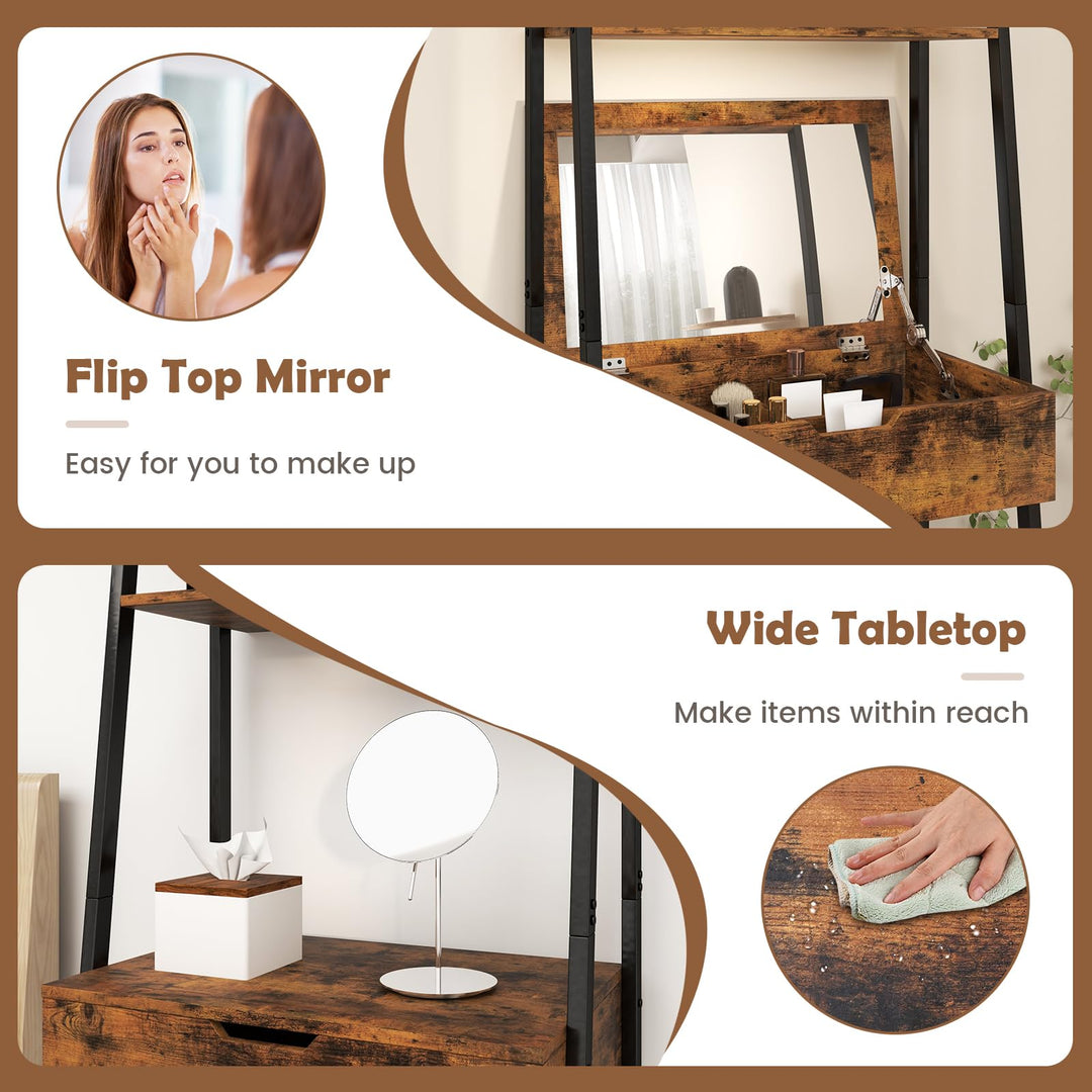 CHARMAID Ladder Vanity Desk Set