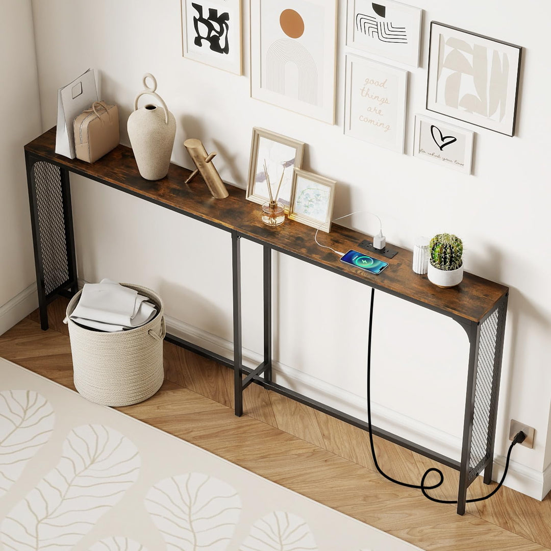 Giantex 71” Console Table with Power Outlet