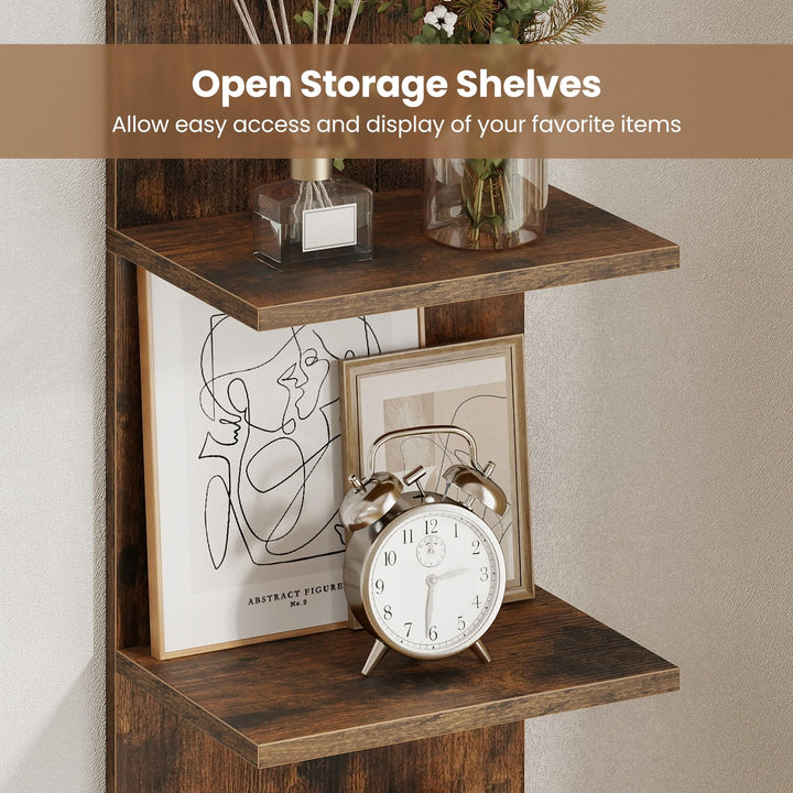 Giantex 5-Tier Wall Mounted Shelf Unit with Wood Grain