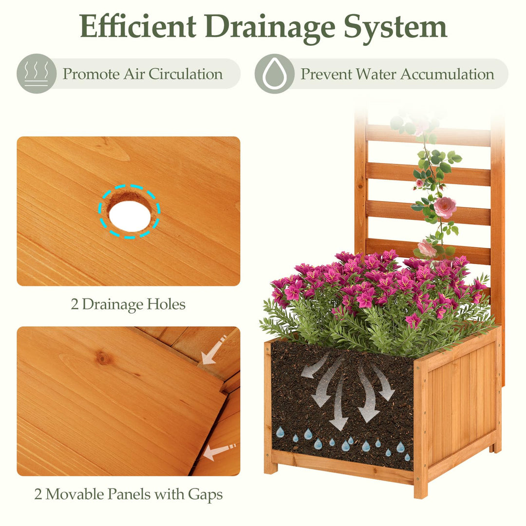 Giantex Wood Raised Garden Bed with Trellis