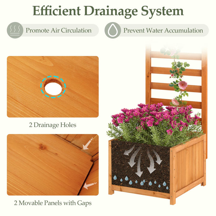 Giantex Wood Raised Garden Bed with Trellis
