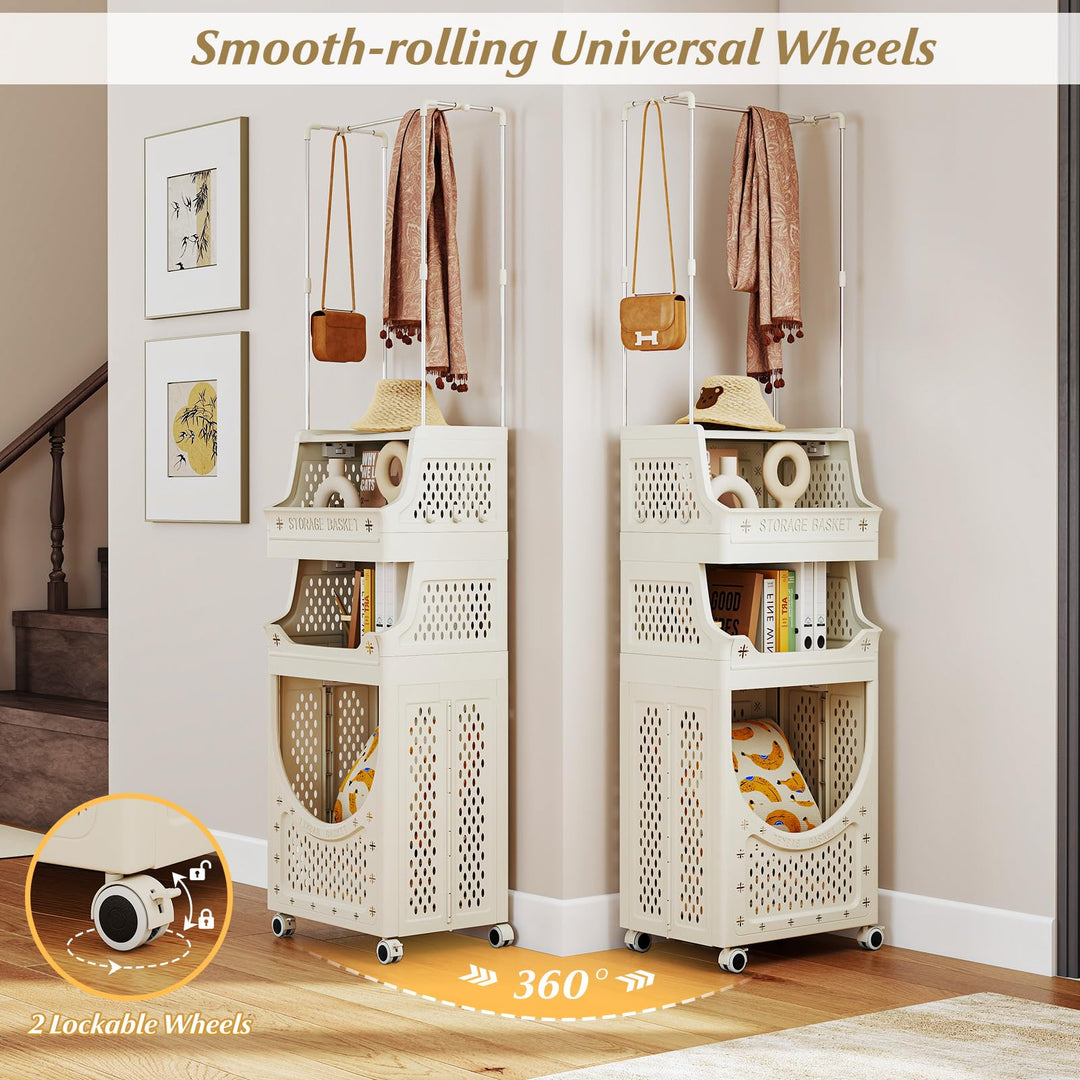 Giantex 4-Tier Laundry Cart with Hanging Rack